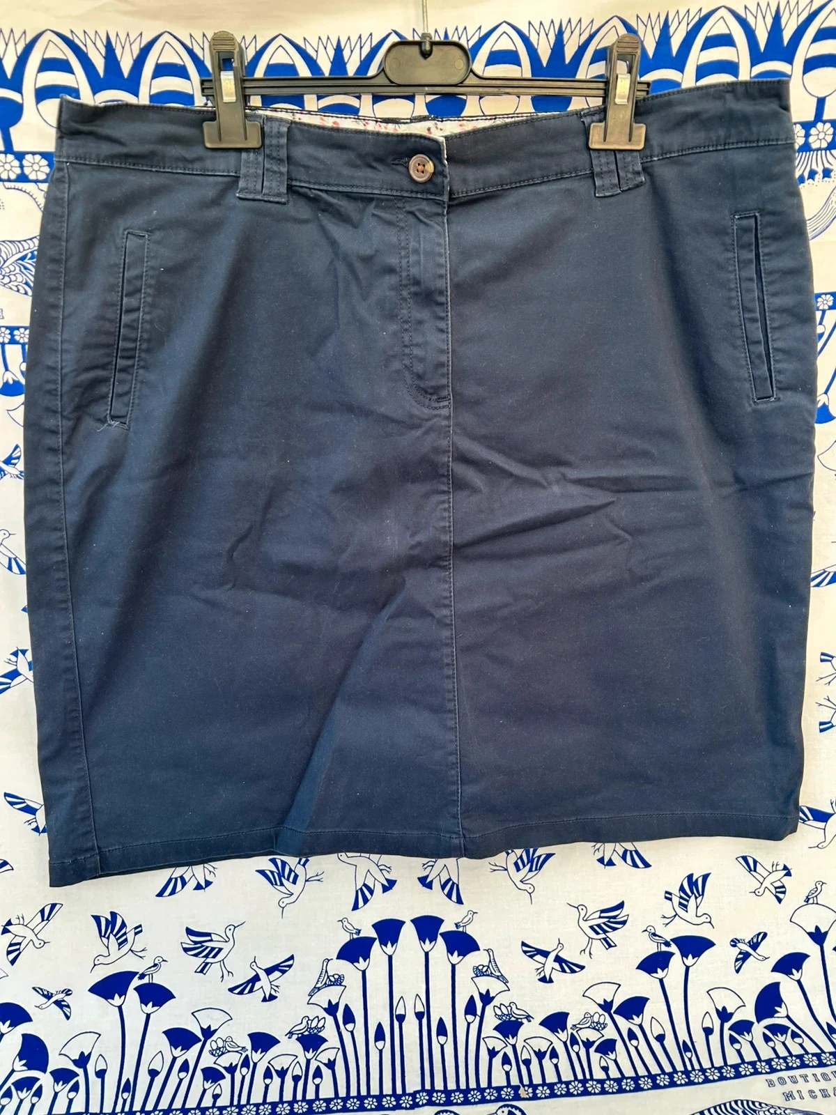 Jupe 50/5XL Damart coton bleue marine femme très bon état